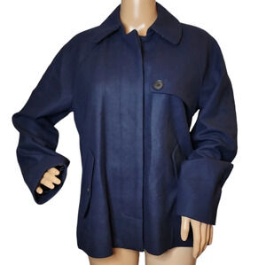 Abercrombie & Fitch Navy Wool Coat